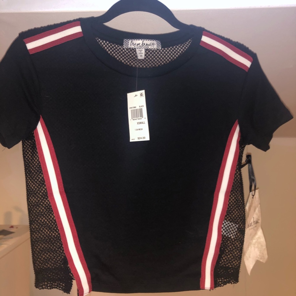 NWT Almost Famous Mesh Side Stride Top XS